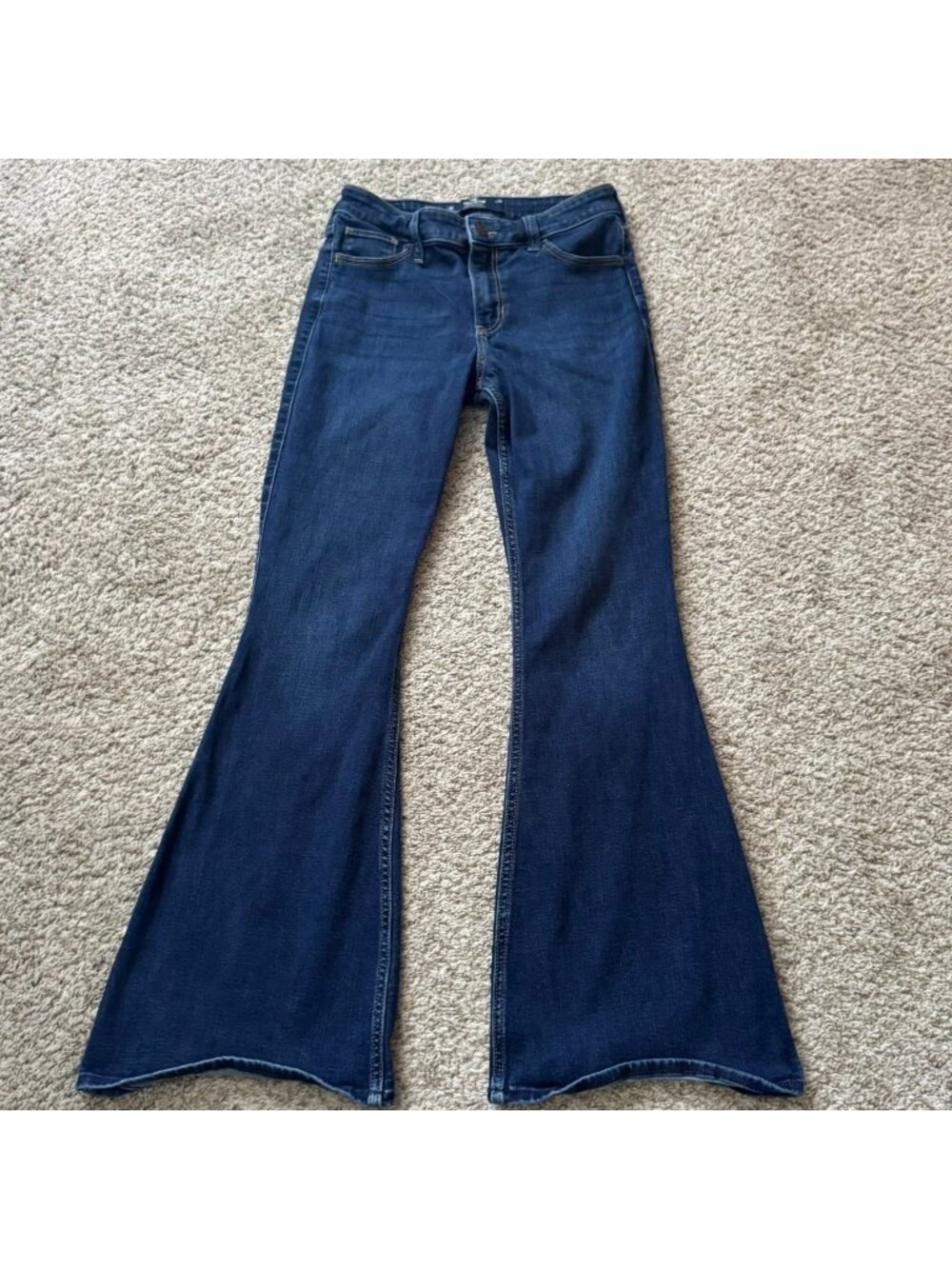 Hollister Flare Jeans Women's W28 6R High-Rise Dark Wash Stretch Denim